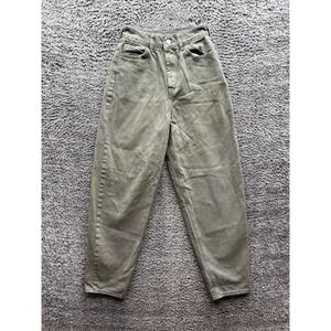 Grove Relaxed Fit High Rise Straight Denim Jeans Olive Green Womens Size 22 x 28